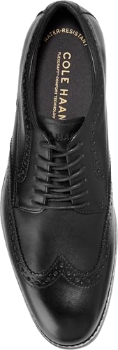 Cole Haan Cole Haan Men's Harmon Grand Wingtip Oxfords, Black/Black Water Proof, 9.5-M US
