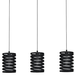 Eglo Cremella Hanglamp met 3 lampen, vintage, industrieel, van staal in zwart, eettafellamp, woonkamerlamp, hangend met…