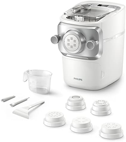 Bild 1 - Philips Nudelmaschine Serie 7000 - ProExtrude-Technologie, Vollautomatisch, Perfekte Mischtechnologie, 6 Formscheiben, Weiß (HR2660/00)