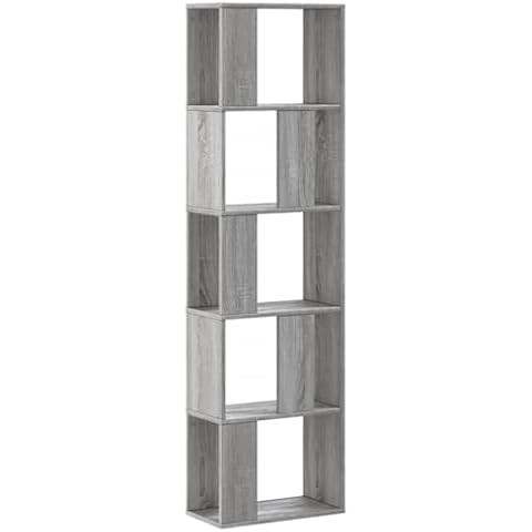 vidaXL 5-Tier Grey Sonoma Wood Bookcase Cover