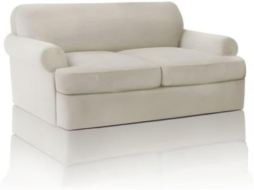 Miniatura 9 de PrinceDeco Funda de sofá de 3 piezas para sofá con cojín en T, fundas elásticas para sofá de 2 cojines con 2 fundas de asiento individuales en forma