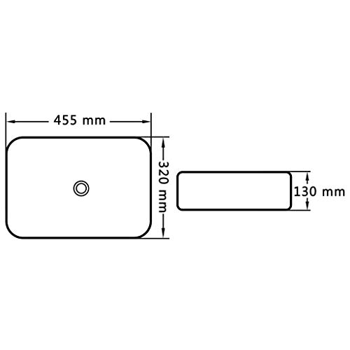Lavabo de cerámica negro 45,5 cm Mangloder elegante para cuarto de baño de invitados moderno 3