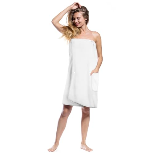 Peignoir en microfibre à séchage rapide Blanc 80 x 140 cm, taille unique