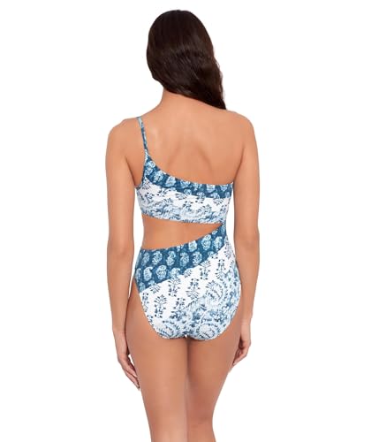 Lauren Ralph Lauren Women's Indigo Print Mix Shoulder One Piece2