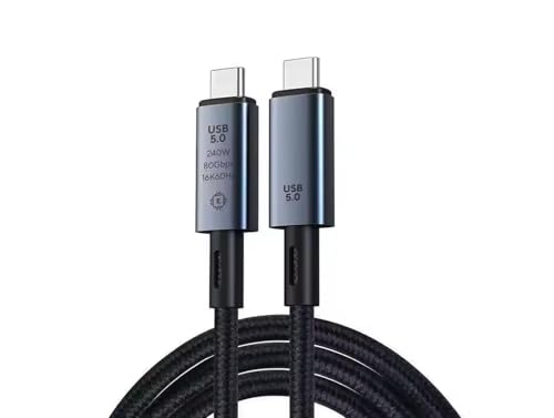 Image of Tobo 80 Gbps Data Transfer,USB 5 Cable Supports Dual8K HD Display, 240W Charging usb c monitor cable, Compatible with Thunderbolt 5, Thuderbolt 4, USB4, Thundrbolt 3 and USB-C (0.5M)