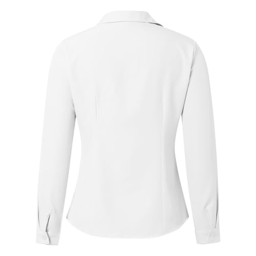 Womens Stain Shield Dress Shirts Wrinkle Long Sleeve Shirts Solid Work Business Button Extra Long Sleeve Tops2