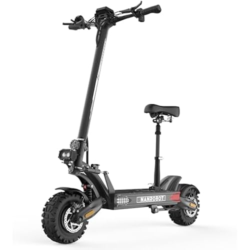 NANROBOT LS7+ Sport Kick Scooter for Adults Heavy Duty Off Road Scooter Folding Frame Waterproof Deck Dual Suspension Dual Hydraulic Brakes 330lbs Capacity (Nutt)