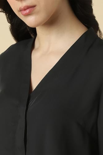 Image of Allen Solly Women's V-Neck Top | Full Sleeve | Regular Fit | Soft Comfortable Fabric | Everyday Casual Essential