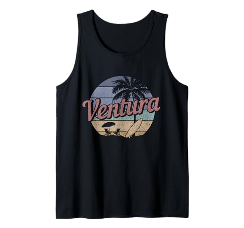 Surfista de playa vintage de Ventura California Surf Camiseta sin Mangas