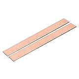 QUARKZMAN 2 Stück Kupfer Flachstange 0.04 x 0.6 x 9 C110 Massiv Kupfer Bus Bar Platte Metallbleche Für DIY Bastelarbeiten Reparaturen Elektrik (1mm x 15mm x 230mm)