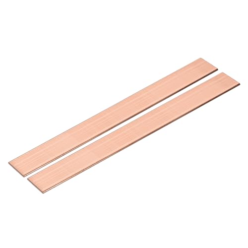 QUARKZMAN 2 Stück Kupfer Flachstange 0.04 x 0.6 x 9 C110 Massiv Kupfer Bus Bar Platte Metallbleche Für DIY Bastelarbeiten Reparaturen Elektrik (1mm x 15mm x 230mm)