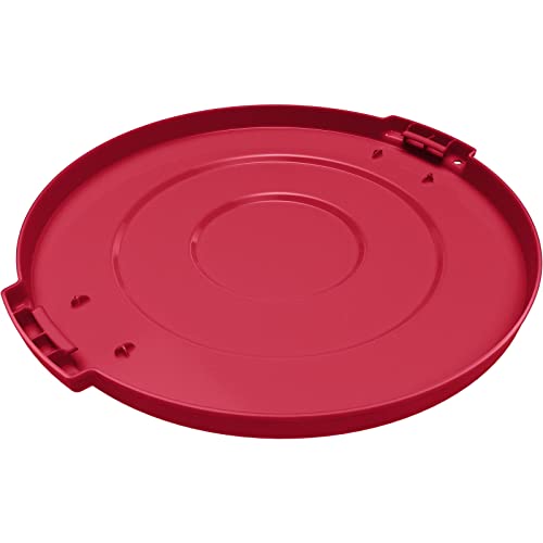 Image of SPARTA Bronco Lid for 10 Gal. Trash Can, Durable, Food-Safe, NSF and HACCP-Compliant, Lid for Commercial Use (Container Sold Separately - Fits Bronco Only), Polyethylene, 10 Gallon, Red (Pack of 6)