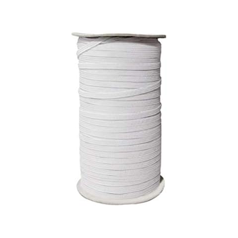 HLJgift Braided Elastic 100 Yards - White (1/2'' Wide) Cover