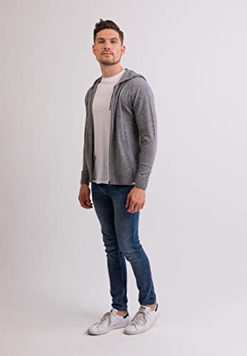 Pull à capuche homme 100% cachemire veste zippée haut de gamme