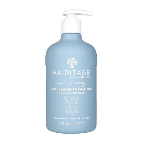 Hairitage Wash It Away Anti-Dandruff Shampoo - For Flaky, Itchy, Oily Scalp - Dandruff Shampoo Treatment - Eliminate Scalp Itching + Irritation + Flaking - 13 fl oz