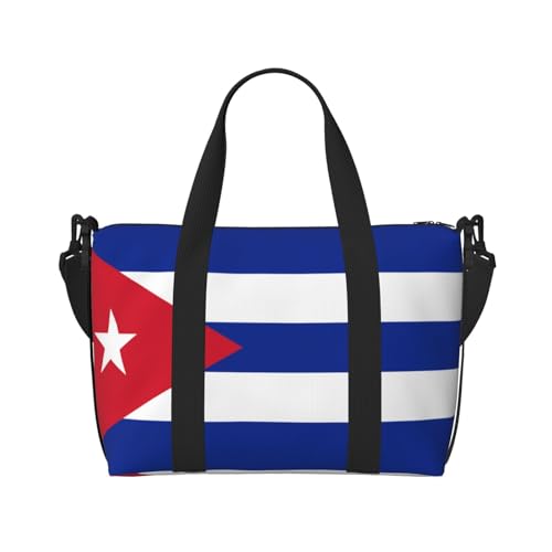 Cuban flag printing Hand Travel Bag Personal item bag women's handbag, travel large shoulder bag with zipper.2