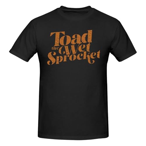Oulores Toad The Music Wet Sprocket Shirt Men's Crew Neck T-Shirt Cotton Tees Lightweight Tee for Daily Casual Black X-Large