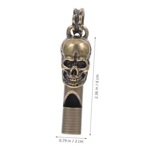 Silbato de Cobre Único con Diseño Calavera para Camping miniatura 3