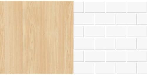 Bundle Includes (1) d-c-fix Decorative Self-Adhesive Film, Maple Wood, 17" x 78" Roll, 4-Pack & (1) DÉCOR Wow Peel & Stick Backsplash for Kitchen & Bathroom, (8) 12x12-inch Sheets, White Subway