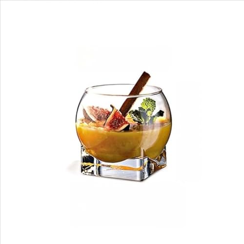 Zxyler230ml プリン用ムボウル デザートカップ 氷・フルーツ・アイスクリーム用 2 枚組厚いガラス皿セット 食器洗い機安全対応 おしゃれデザイン 家庭用・パーティー用・デザート専用食器 冷菓・スイーツ盛り付け最適