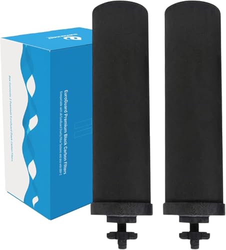 Euroguard Premium 2X Activated Ionised Carbon Filters for Gravity Water Filters Also Compatible with Berkey BB9 and Other Brand Filters