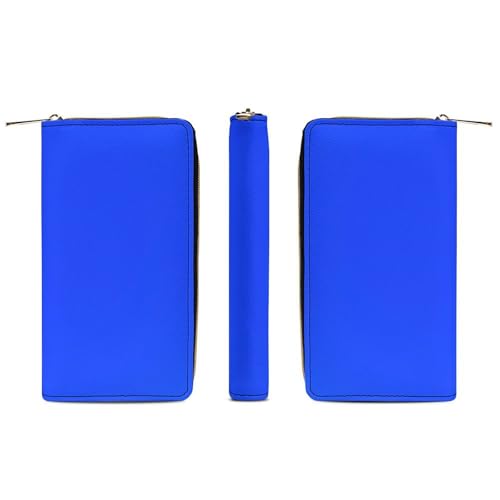 Girl's Long PU Wallet, Travel Purse Fashion Design, Huge Storage Capacity Purse, Cute Decor Zipper Wallet Klein Blue3