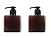 2PCS 250ml/8.4oz Empty Refillable Plastic Square Bottle Cosmetic Packaging Bottle with Spray Pump For Liquid Lotion Soap Hand Washer Cosmetic Makeup Shampoo Dispenser(Brown)