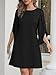 Cicy Bell Damen Rundhals Cocktailkleid Elegant Kleid Mesh 3/4 Arm Partykleid Einfarbig Freizeitkleid Knilang Sommerkleid Schwarz XL