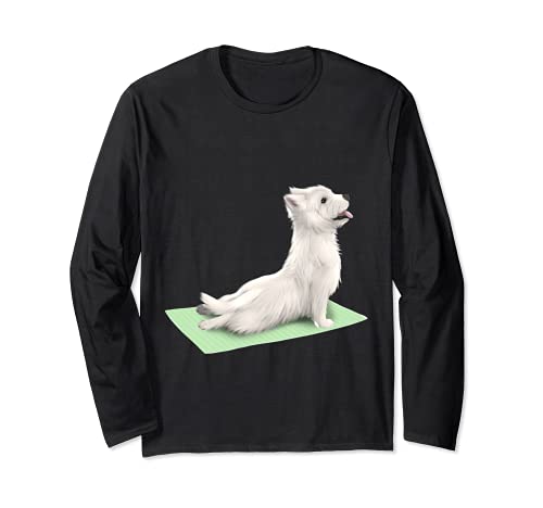 West Highland White Terrier Dog Yoga Pose Meditation Westie Long Sleeve T-Shirt