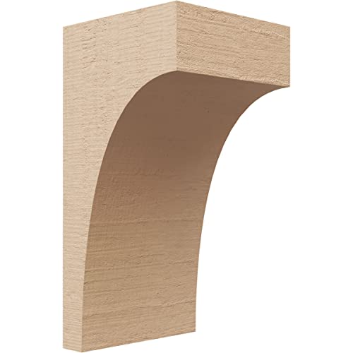 5"W x 5"D x 10"H Wide Huntington Rough Cedar Woodgrain TimberThane Corbel, Primed Tan