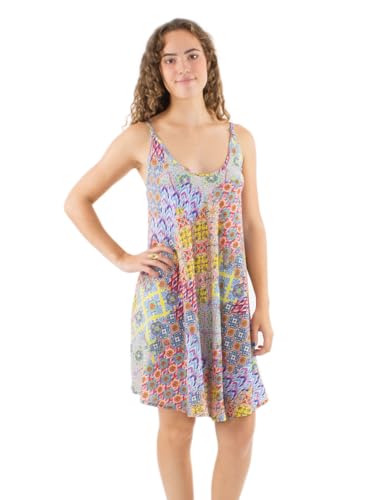 Robe courte évasée imprimé patch ethnique Coline pour femme