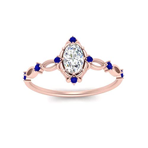 Bague diamant délicat plaqué or rose pour fiançailles rétro