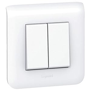 legrand 099692 mosaic interrupteur ou va et vient double complet, 10a, blanc