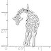 Bijou 14k White Gold Flat Back Brushed Diamond Cut Cut Out Finish Giraffe Charm Pendant