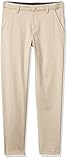 French Toast Boys' Slim Fit Taper Leg Performance Pant, Khaki, 14