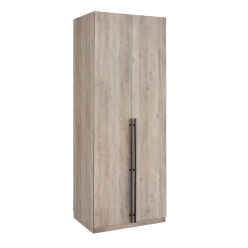 Manhattan Comfort Lee Modern Freestanding Closet 3.0 | Space-Saving Design with 1 Hanging Rod, 3 Shoe Shelves & 1 Basic Shelf | Soft Close Hinges | No Tool Assembly Storage Cabinet, Grey by Manhattan Comfort - Image 9