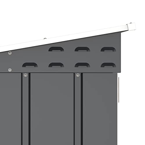 Duramax Fahrradschuppen für 2, Fahrradgarage mit komplett breiten, abschließbaren Doppeltüren, Lagerschuppen aus Metall, Gartenschuppen Fahrräder, Fahrradaufbewahrung, fahrradbox, Anthrazit