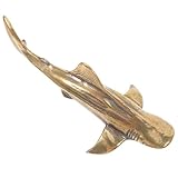 Décoration de bureau en laiton en forme de requin – de taille compacte, elle ne prend pas trop de place sur le bureau