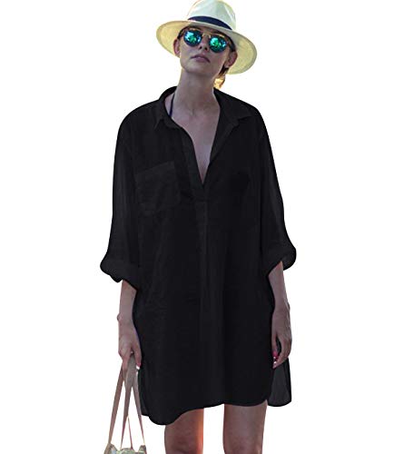 Vestidos de Playa Pareos Playeros Cuello V Boho Vestido Playa Mujer Kaftan...