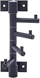 Generic Swivel Towel Hooks Wall Coat Rack with 4 Arms, Black Metal, Modern Style, Space-Saving Swivel Feature, 50 lbs Capacity, Bath-Towel Hooks
