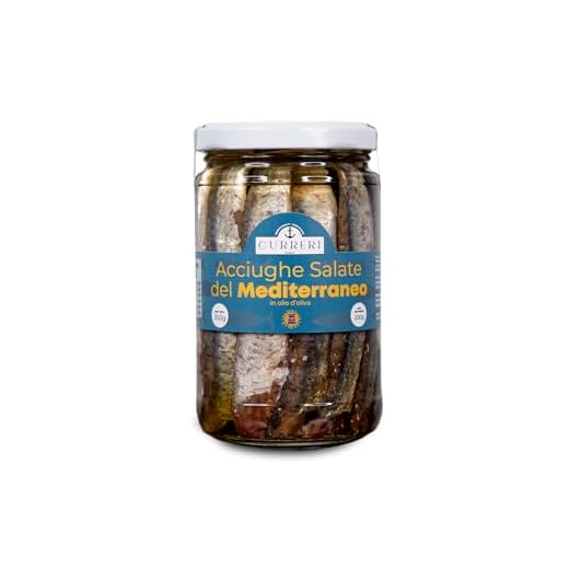 Acciughe Salate di Sciacca, Sicilia "Curreri" | Sott'olio | Lavorate a Mano | Vasetto da 350g