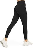 Persit Sport Leggings Damen, High Waist Sporthose Lang Wanderhose Blickdicht Sportleggins Cargo Tight Schwarz M