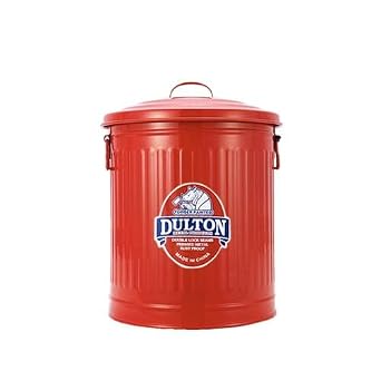 Dulton 100-105-RDS Mini Garbage Can, Small, 1.8 gal 3.5 L, Red, I Want to Use Things That Think Trash Is Beautiful, Tin Can, Height 9.4 inches 240 mm, Diameter 7.3 inches 185 mm