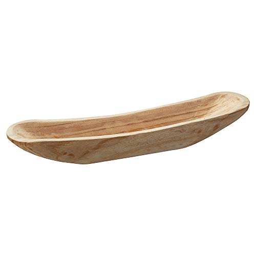 Coupelle décorative en forme de bateau en bois de Paulownia 60 x 12 cm (1 x coupelle décorative 12 cm)