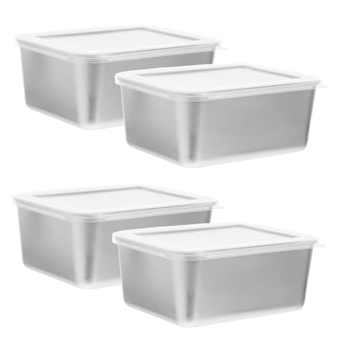 UTHCLO 4 piezas Cajas Herméticas para Alimentos Contenedores de Almacenamiento para Congelador y Nevera Recipientes Compactos Reutilizables para Frutas Verduras y Snacks Cajas para