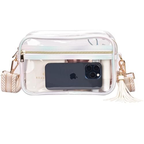 Image of Clear Crossbody Bag Stadium Approved Clear Purse - Transparent Messenger Bag with Front Pocket