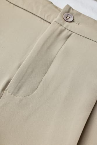 Image of SNITCH Men Casual Trousers | Baggy Fit Wide-Leg Design with Pleated Front & Button Closure | Durable Polyester Blend & Medium-Stretch Fabric for Summer Wear