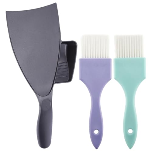 Alipis Kit de Tinte Cabello 3 Piezas Tablero para Colorear Pinceles Verde y Morado Herramientas de Peluquería Reutilizables para Coloración Casera y Profesional