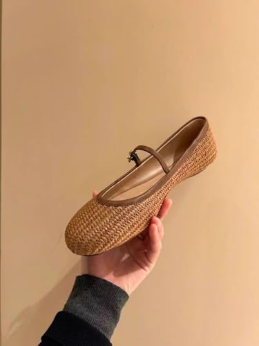 Mary Jane Espadrilles for Women Platform Rattan Sandals Raffia Woven Dress Shoes Slip on House Slippers Lightweight Breathable Low Top Straps Casual Walking Slides Summer Beach Party Cruise Vacation3