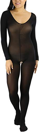 Image of ToBeInStyle Women's Long Sleeve Bodystocking Bodysuit Lingerie Regular & Plus Sizes